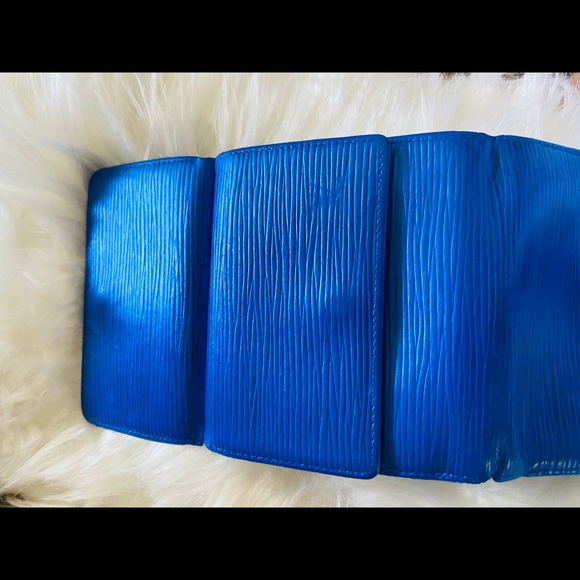 LV Blue Epi Porte Tresor Etui Trifold Wallet - Picture 2 of 7